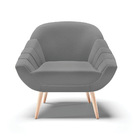 Kit 02 Poltronas Giovana Linho Pés Palito Natural D03 - D'ros