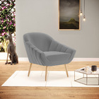 Kit 02 Poltronas Giovana Linho Pés Palito Natural D03 - D'ros