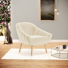 Kit 02 Poltronas Giovana Linho Pés Palito Natural - D'rossi -