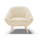 Kit 02 Poltronas Giovana Linho Pés Palito Natural - D'rossi -