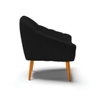 Kit 02 Poltronas Giovana Linho Preto A79 Pés Palito Castanho