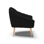 Kit 02 Poltronas Giovana Linho Preto A79 Pés Palito Natural D