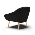 Kit 02 Poltronas Giovana Linho Preto A79 Pés Palito Natural D