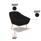 Kit 02 Poltronas Giovana Linho Preto A79 Pés Palito Natural D