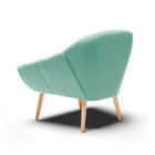 Kit 02 Poltronas Giovana Suede Azul Turquesa Pés Palito Natur