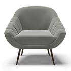 Kit 02 Poltronas Giovana Suede Grafite Pés Palito De Ferro D0