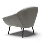 Kit 02 Poltronas Giovana Suede Grafite Pés Palito De Ferro D0