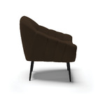 Kit 02 Poltronas Giovana Suede Marrom Pés Palito De Ferro D03