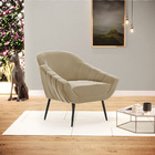 Kit 02 Poltronas Giovana Suede Marrom Rato Pés Palito De Ferr