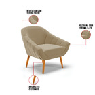 Kit 02 Poltronas Giovana Suede Marrrom Rato Pés Palito Castan