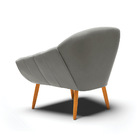 Kit 02 Poltronas Giovana Suede Pés Palito Castanho D03 - D'ro