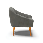 Kit 02 Poltronas Giovana Suede Pés Palito Castanho D03 - D'ro