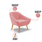 Kit 02 Poltronas Giovana Suede Pés Palito Castanho D03 - D'ro