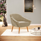 Kit 02 Poltronas Giovana Suede Pés Palito Castanho D03 - D'ro