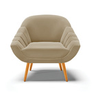 Kit 02 Poltronas Giovana Suede Pés Palito Castanho D03 - D'ro