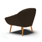 Kit 02 Poltronas Giovana Suede Pés Palito Castanho D03 - D'ro