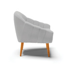 Kit 02 Poltronas Giovana Suede Pés Palito Castanho D03 - D'ro