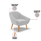 Kit 02 Poltronas Giovana Suede Pés Palito Castanho - Indo Dec