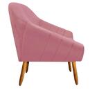 Kit 02 Poltronas Giovana Suede Pés Palito Castanho Rose