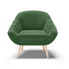 Kit 02 Poltronas Giovana Suede Pés Palito Natural D03 - D'ros