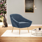 Kit 02 Poltronas Giovana Suede Pés Palito Natural D03 - D'ros