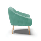 Kit 02 Poltronas Giovana Suede Pés Palito Natural D03 - D'ros