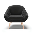 Kit 02 Poltronas Giovana Suede Pés Palito Natural D03 - D'ros