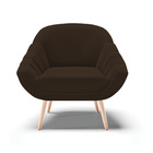 Kit 02 Poltronas Giovana Suede Pés Palito Natural D03 - D'ros