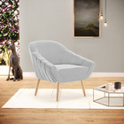 Kit 02 Poltronas Giovana Suede Pés Palito Natural D03 - D'ros