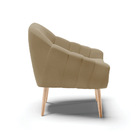 Kit 02 Poltronas Giovana Suede Pés Palito Natural - Indo Deco