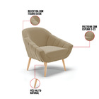 Kit 02 Poltronas Giovana Suede Pés Palito Natural - Indo Deco
