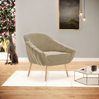 Kit 02 Poltronas Giovana Suede Pés Palito Natural - Indo Deco