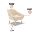 Kit 02 Poltronas Giovana Suede Pés Palito Natural - Indo Deco