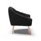 Kit 02 Poltronas Giovana Suede Preto Pés Palito Natural - D'r