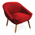 Kit 02 Poltronas Giovana Veludo Bordado Bordô Pés Palito Cast