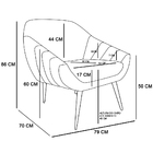 Kit 02 Poltronas Giovana Veludo Cinza Pés Palito Castanho D03