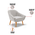 Kit 02 Poltronas Giovana Veludo Cinza Pés Palito Castanho D03