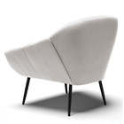 Kit 02 Poltronas Giovana Veludo Cinza Pés Palito De Ferro D03