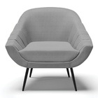 Kit 02 Poltronas Giovana Veludo Luxo Grafite A131 Pés Palito