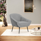 Kit 02 Poltronas Giovana Veludo Luxo Grafite A131 Pés Palito