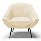 Kit 02 Poltronas Giovana Veludo Luxo Off White A129 Pés Palit