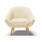 Kit 02 Poltronas Giovana Veludo Luxo Off White A129 Pés Palit