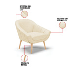 Kit 02 Poltronas Giovana Veludo Luxo Pés Palito Natural - D'r