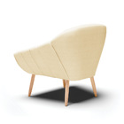 Kit 02 Poltronas Giovana Veludo Luxo Pés Palito Natural - D'r