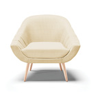 Kit 02 Poltronas Giovana Veludo Luxo Pés Palito Natural - Ind