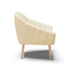 Kit 02 Poltronas Giovana Veludo Luxo Pés Palito Natural - Ind