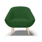 Kit 02 Poltronas Giovana Veludo Luxo Pés Palito Natural - Ind