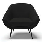 Kit 02 Poltronas Giovana Veludo Luxo Preto A81 Pés Palito De