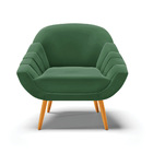 Kit 02 Poltronas Giovana Veludo Pés Palito Castanho D03 - D'r