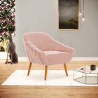 Kit 02 Poltronas Giovana Veludo Pés Palito Castanho D03 - D'r